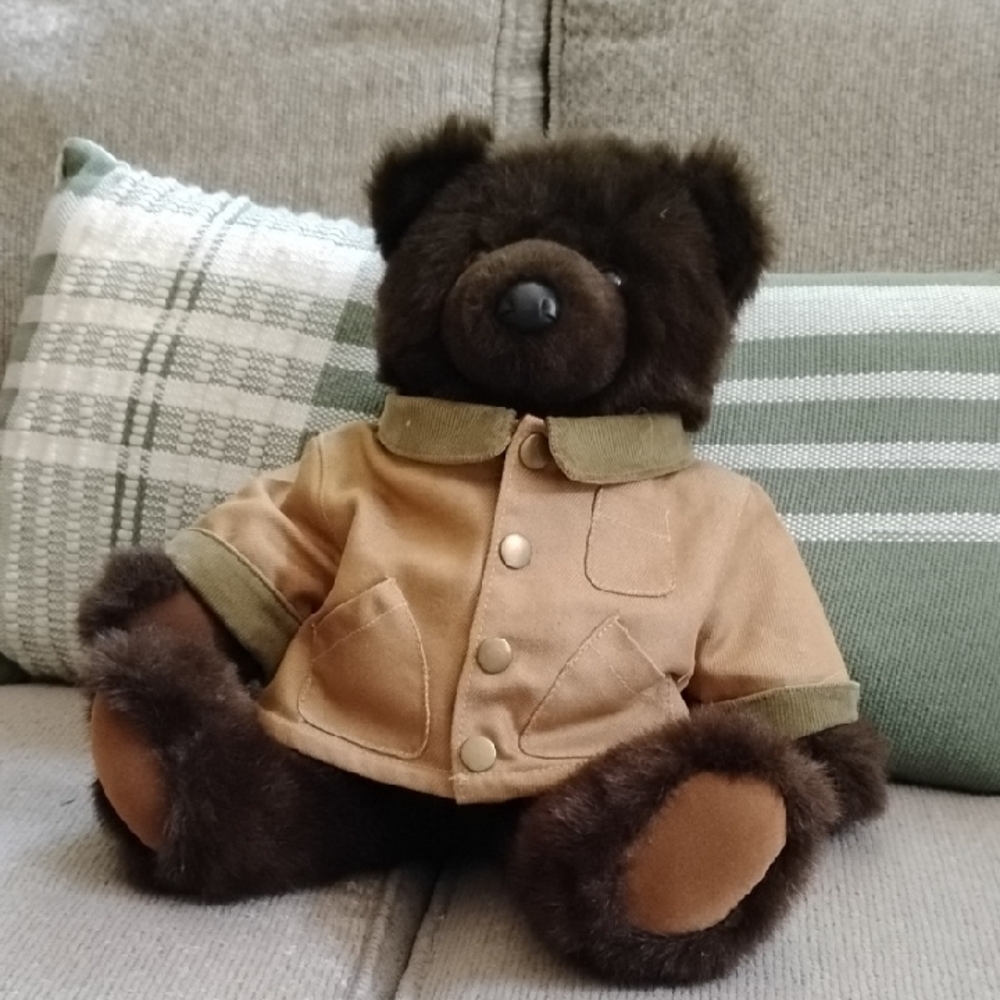 L.L. Bean Teddy Bear with Tan Barn Jacket, L.L Bear, Vintage L.L. Bean Bear